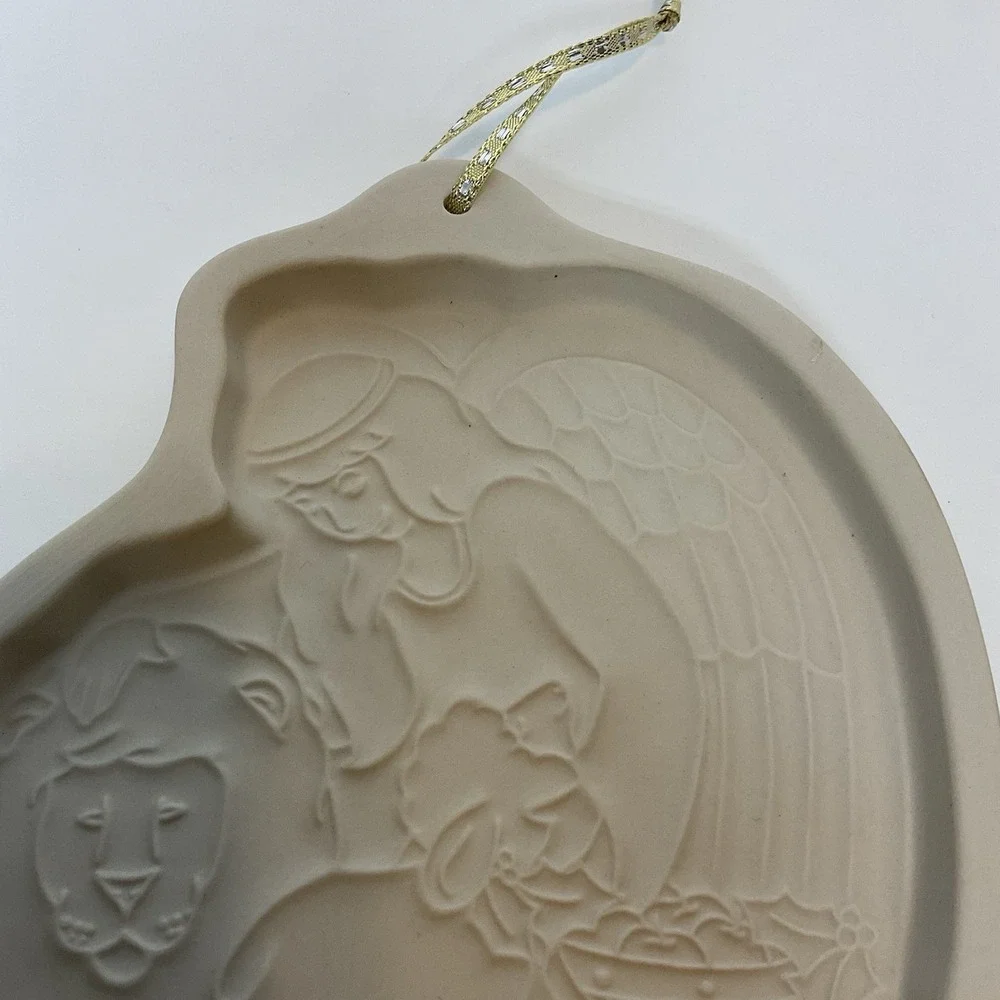 Vintage Mold 1993‎ Longaberger Pottery Angel Series PEACE Cookie Mold Christmas